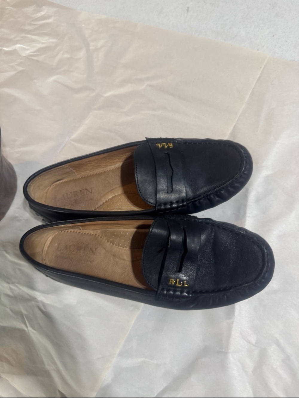 Lauren Ralph Lauren Womens Belen Driving Moccasins Black Size 8B